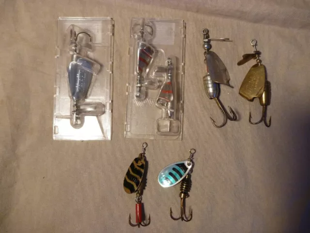 MITCHELL VINTAGE SPINNER Lures 5 (3 New In Pk) + Others Trout Metal Spinning  $59.90 - PicClick AU