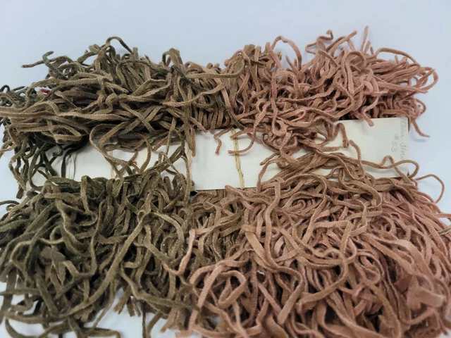 Alfombra de Colección Dorr Co.#3 #4 #6 Corte Lana Rayas Enganchado Verde Marrón Ver Descripción