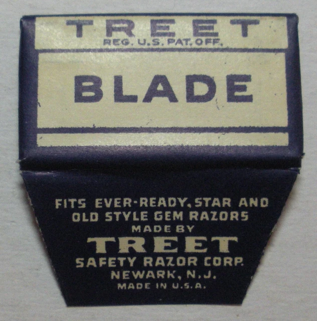 Vintage Razor Blade TREET Blue/White Single Edge