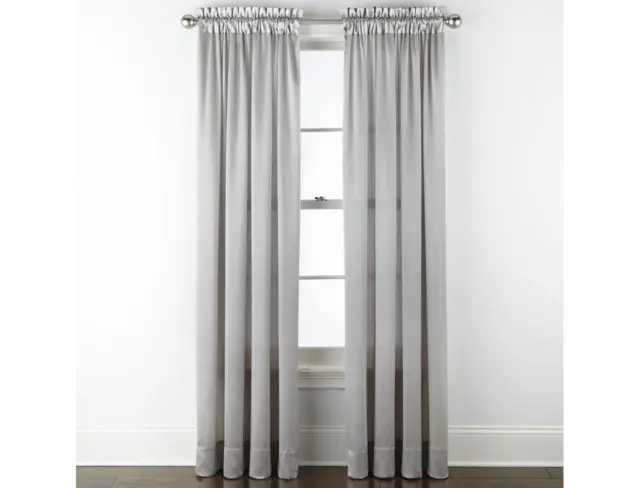 Jcpenney Home Hilton Light Filtering Rod Pocket Curtain Panel Silver 54 Wide 11 00 Picclick Uk