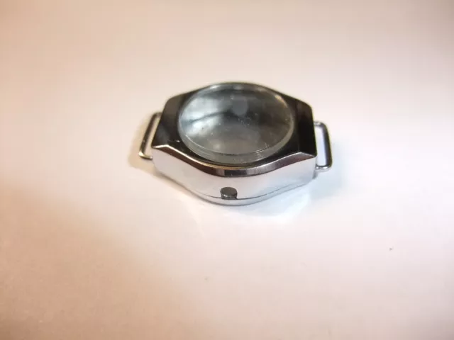 Original DDR Produktion Gehäuse mit Uhrglas Ruhla Glashütte Uhr 27,0 x 20,0 mm 2