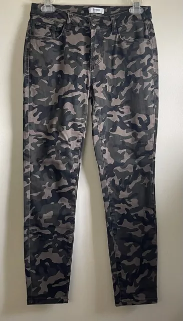 Kensie Jeans Womens 2/26 Green Camo Skinny Leg Crop Mid Rise Stretch Twill