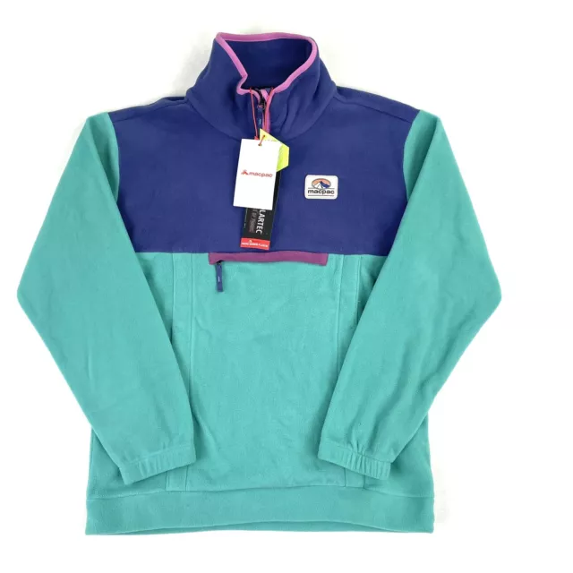 Macpac Kids Originals Fleece Jumper Size 12 New $99 Green / Blue