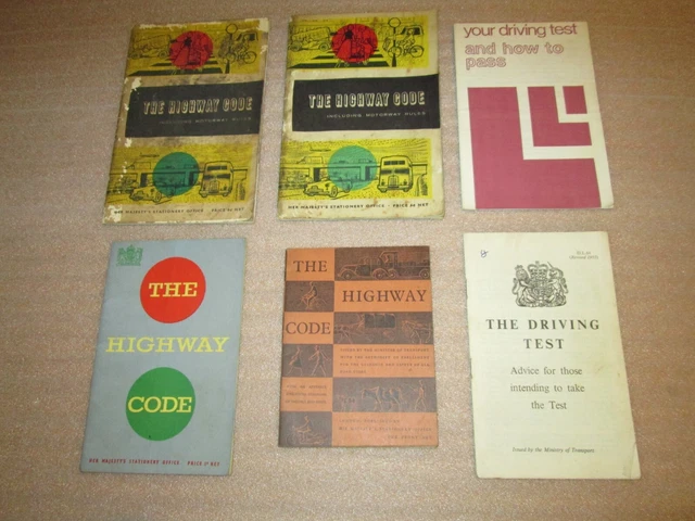 VINTAGE HIGHWAY CODE and DRIVING TEST 6 BOOK COLLECTION JOB LOT 1950'S ...