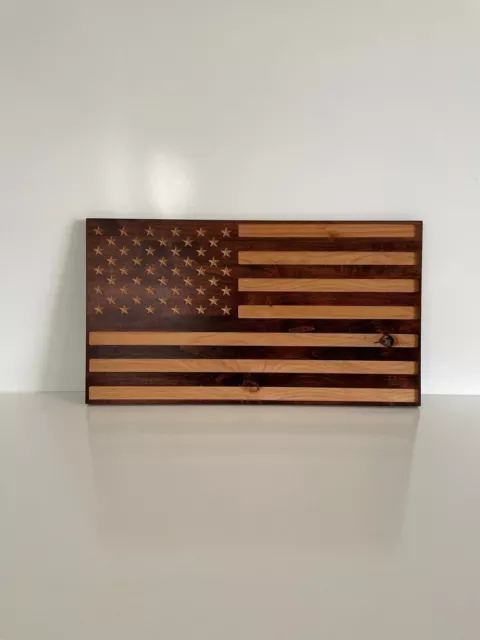 Wooden American Flag - Wood flag - Wall Art - Handcrafted - USA Designed flag