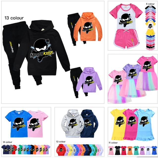 T-shirt bambini NINJA KIDZ pantaloncini con cappuccio abbigliamento sportivo set pigiama