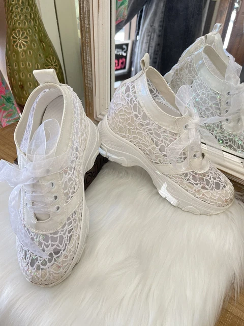 wedding bridal tennis shoes size 6