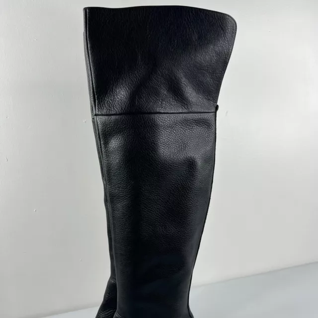 Ralph Lauren RLL Dallyce Boots Womens Sz 9.5B Black Leather Upper Knee High 2