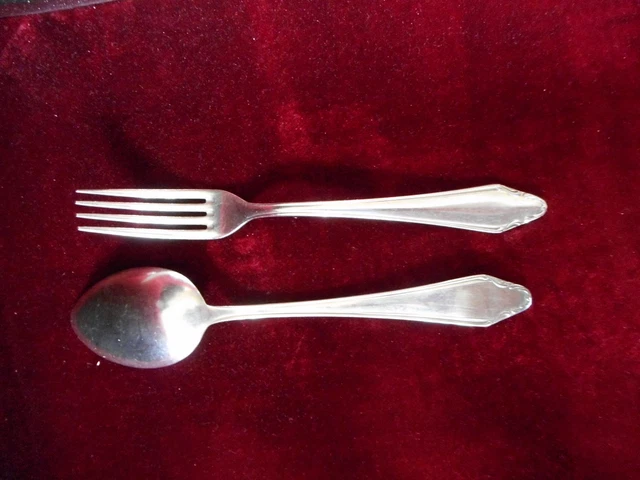 Cuillère Et Fourchette Métal Argenté - Fleur De Lys Monogrammées Berry Boulenger