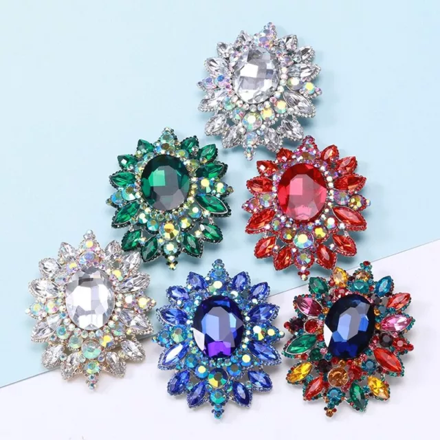 Women Crystal Rhinestone Brooches Badges Pins Vintage Party Banquet Jewelry Gift
