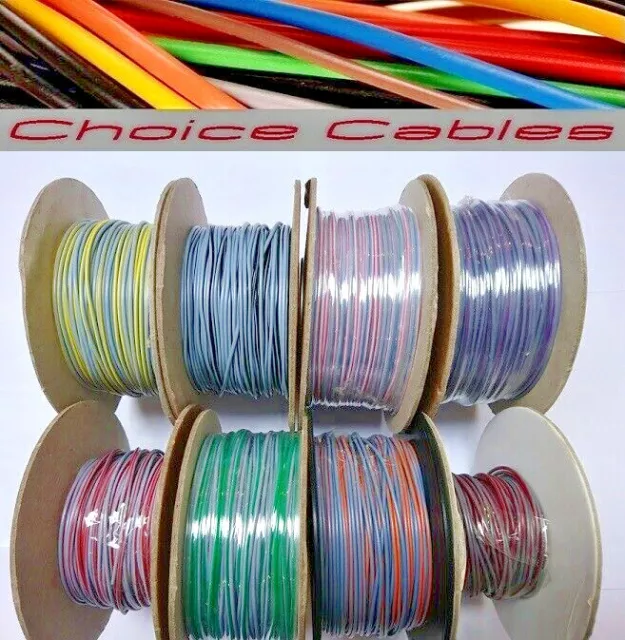 1.0mm Auto Cable 12/24v Thinwall Brown Tracer Striped Car Boat Wire 16.5 AMP