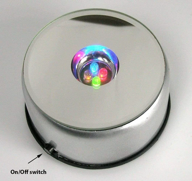 TW Novelty Revolving Display Base 4 LED Cycling Changing Color Lights with