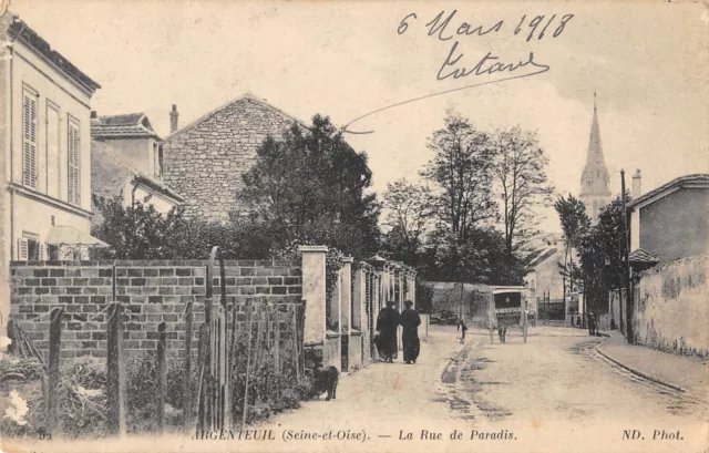 Cpa 95 Argenteuil La Rue De Paradis