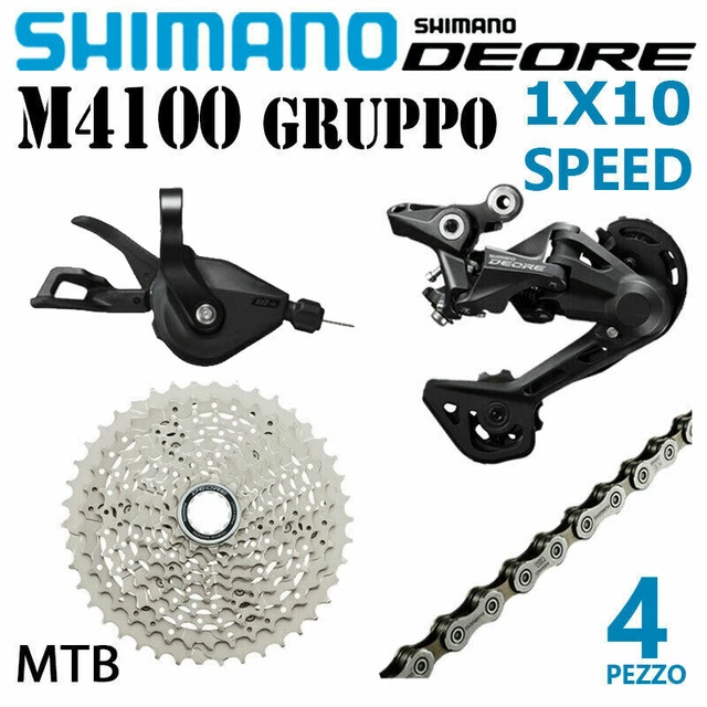 SHIMANO Deore M4100 MTB Gruppo Leva Cambio  Deragliatore Posteriore 1X10Velocità