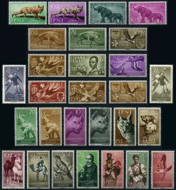 Spanien spanische Kolonien 28 alte Briefmarken postfrisch  (SK) Tiere Elefanten
