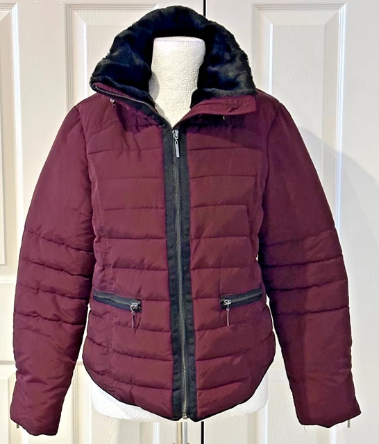 PRINCIPLES BEN DE Lisi Puffa Jacket Burgundy Size 14 NWOT
