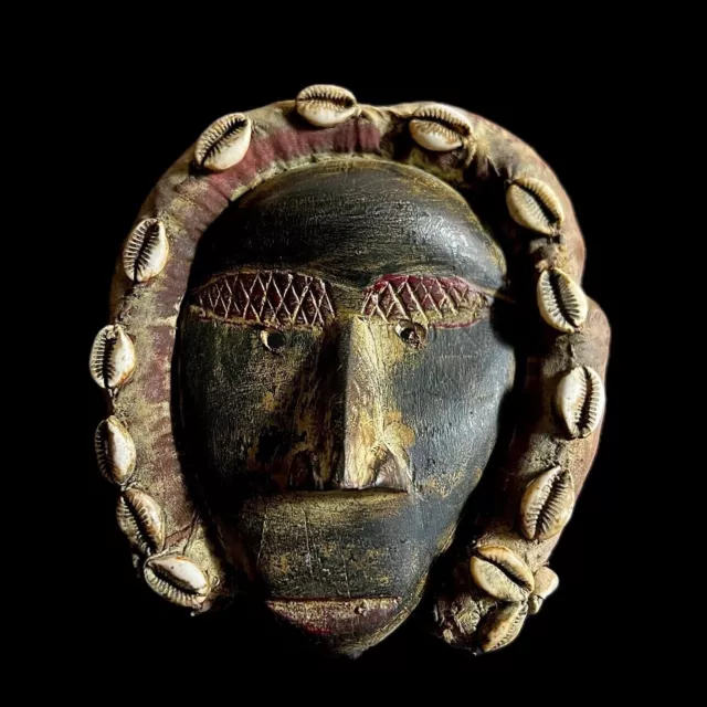 Decorazione tribale africana intagliata a mano, maschera Dan da appendere...
