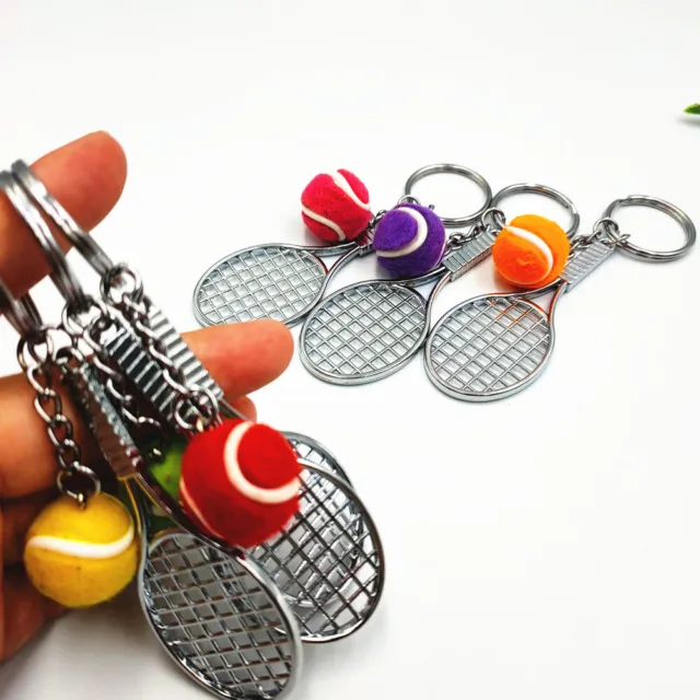 Key Rings Sports Key Chain Tennis Racket Keychain Tennis Ball Mini Keychain