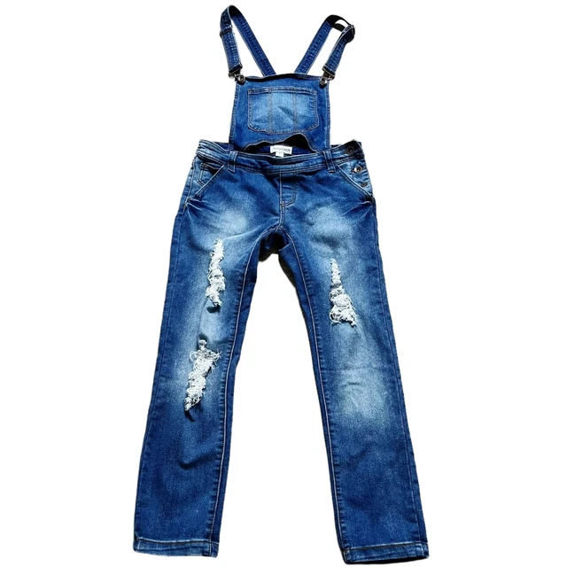 Chocolate USA | Womens Size S Distressed Medium Wash Denim Overalls