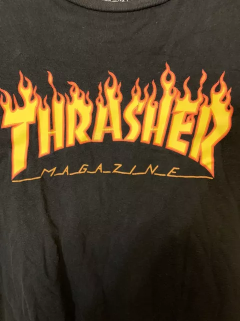 Vtg Thrasher Magazine Mens Sz M Black T Shirt San Francisco Skater Skateboard