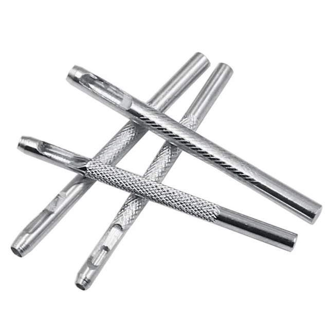 Punzonatura fori per cintura strumenti cavi fai da te argento zincato 4 pezzi/lotto utensili manuali