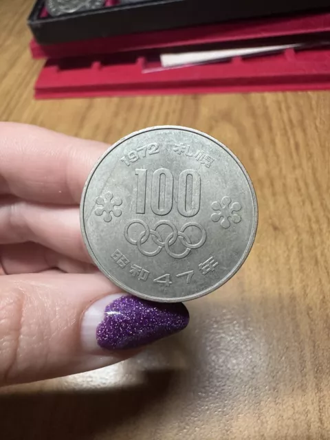 1972 Sapporo Aj Hirohito 100 Yen Japan Coin