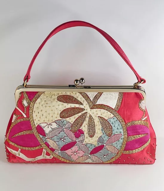Japanese Vintage Kimono Silk Handmade Only One Evening Bag Obi Silk & Beaded