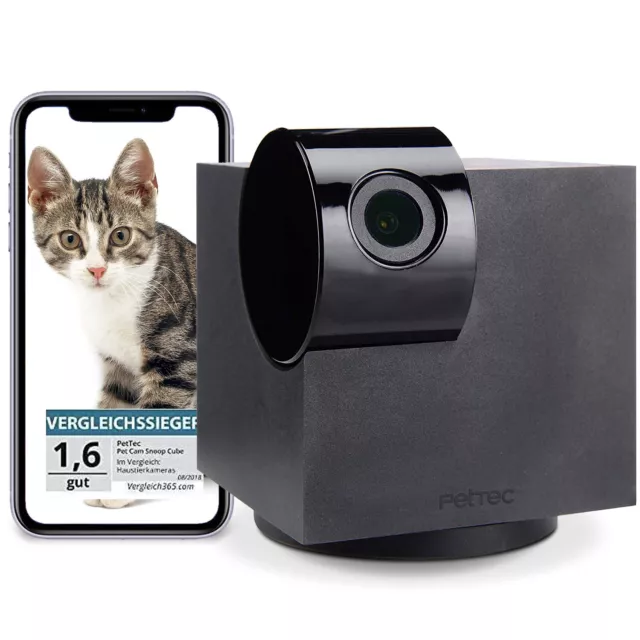PetTec Cam 360° Überwachungskamera, Tierkamera, Haustierkamera mit App, FULL HD