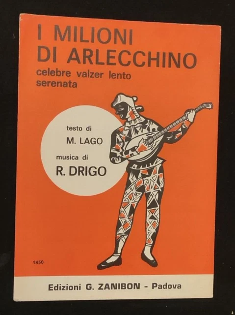 Spartito Musicale I Milioni Di Arlecchino Valzer Serenata Lago Drigo Zanibon