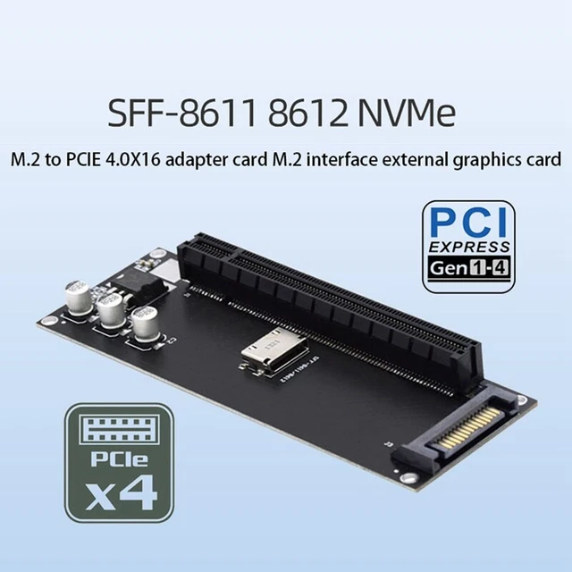 Carte Adaptateur 4 Ports M.2 NVMe SSD PCIe X16 M-Key - Extension 4 Baies Haute Vitesse 32Gbps