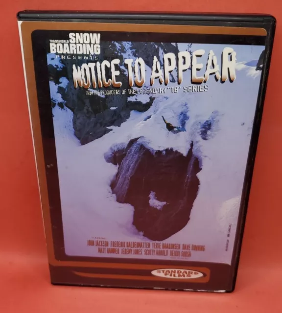 Transworld Snowboarding Notice To Appear DVD Tested & Working