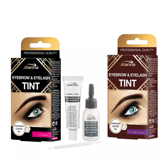 Joanna Henna Eyebrow Tint Black Dark Brown Cream Eyelash Dye Tinting Lash 15ml