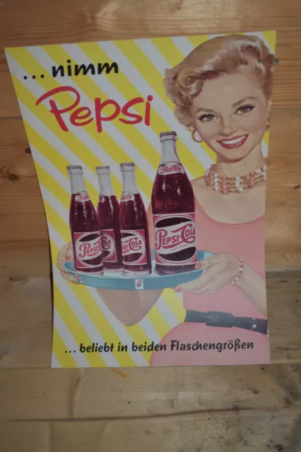 Original Altes Reklameschild Pepsi Cola,60er Jahre,Deko,Vintage,Bar,Retro,Top!!!