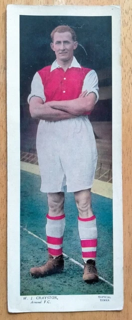 W. J. Crayston Arsenal DC Thomson Topical Times Footballers 1936 250mm x 95mm