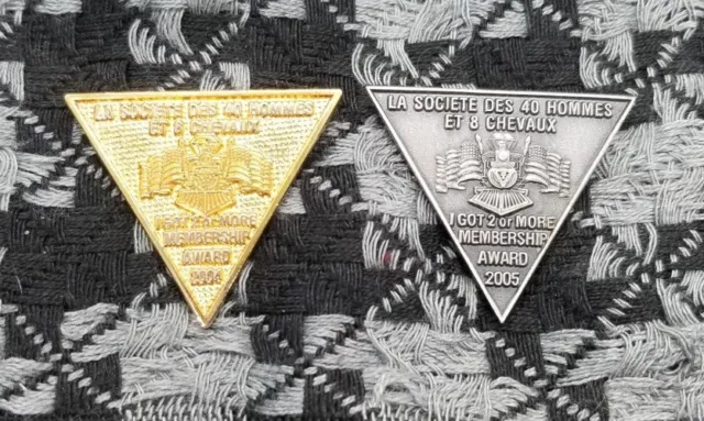 La Societe Des 40 Hommes Et 8 Chevaux Membership Award Pin Lot - American Legion