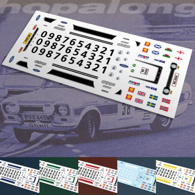 Scalextric/Slot/Diecast Car 1/64 Scale "RS2000" Waterslide Decals sf028w
