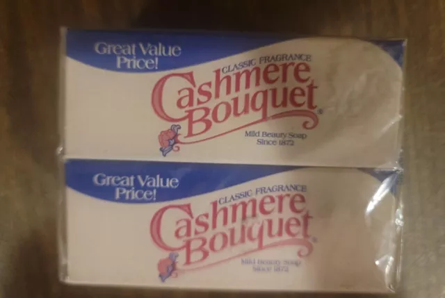 (2) Vintage 4oz Cashmere Bouquet Bar Soap Classic Fragrance - New Sealed