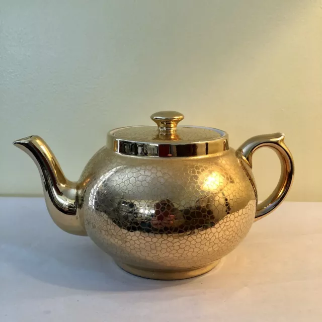 VINTAGE GIBSON  And Sons TEAPOT MADE IN ENGLAND Gold & White