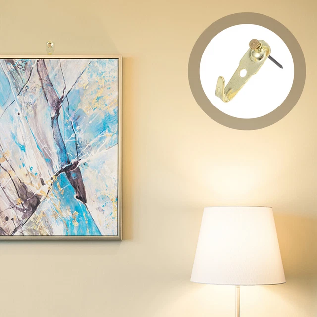 Crochet D’image, Crochet De Cadre D’image, Crochet De Cadre, Kit De Crochet D’image Crochet Mural En Metal Pour Toile Images Horloge Miroir 30 Lb 100 Pieces