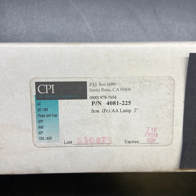 CPI Thallium Hollow Cathode AA Lamp Element Tl