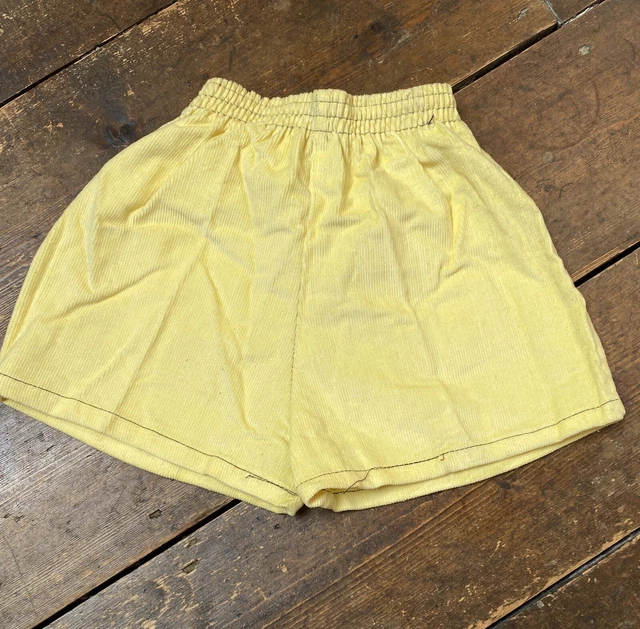 Pantaloncini vintage in velluto a coste gialli età 5-6 anni '70 nuovi in confezione mai indossati