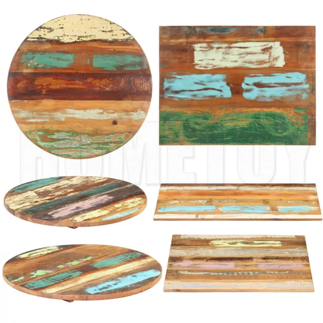 15-27mm Coffee Kitchen Dining Table Top Solid Reclaimed Wood Replacement Cover