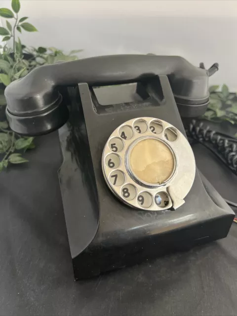 Vintage GPO 332 Black Bakelite Telephone 1945 WW2