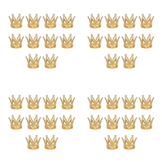 40 pz topper per torta oro piccola corona tiara strass per fiore3146