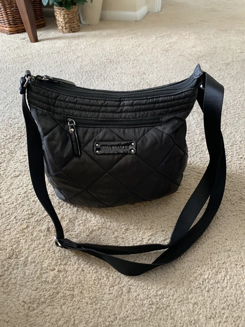 Vera Bradley Black Nylon Performance Twill Crossbody Handbag