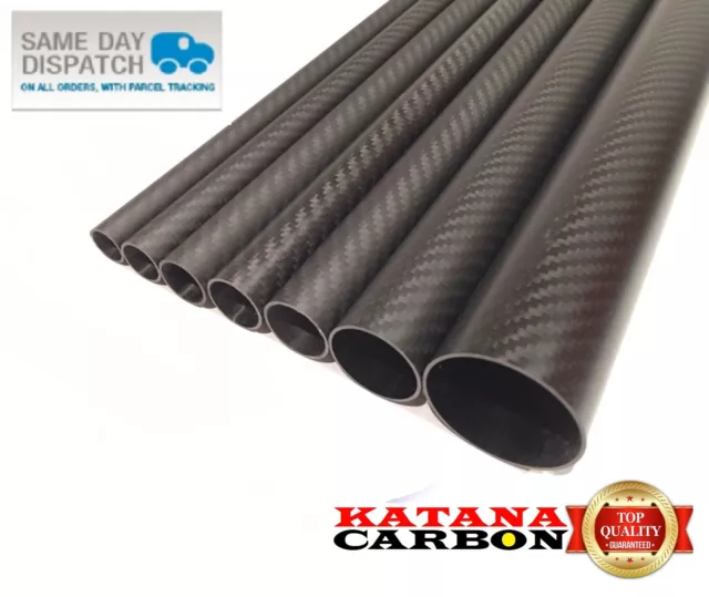 0.5mm wall Matt 1 x OD 23mm x ID 22mm x 1000mm 3k Carbon Fiber Tube Roll wrapped