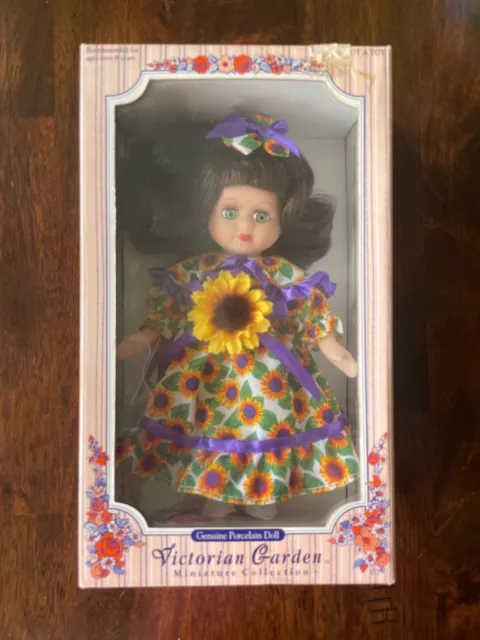 Victorian Garden Miniature Collection Sunflower Melissa Jane Porcelain Doll NIB