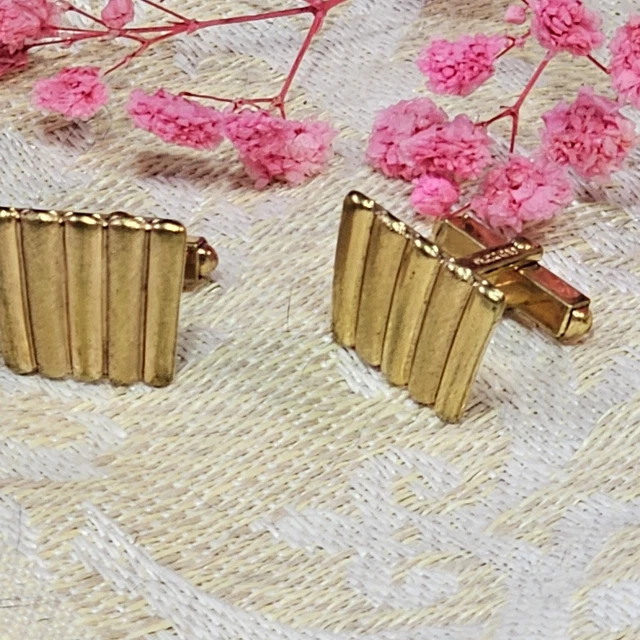 Boutons De Manchette Vintage Pierre Cardin - Trèfles Plaqué Or - Occasion