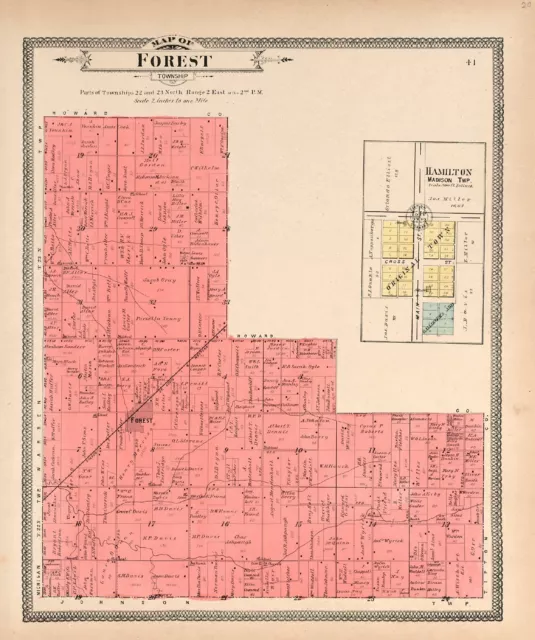 1903 Atlas CLINTON COUNTY INDIANA plat maps old GENEALOGY history DVD P112