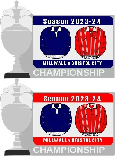 MILLWALL v BRISTOL CITY Championship Matchday Pin Badge 23-24
